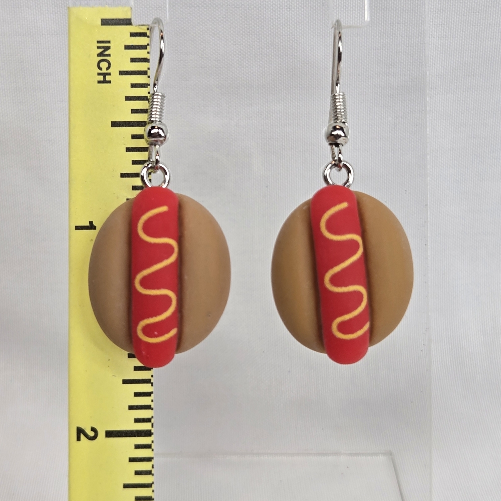 Whimsical Hotdog/hamburger Earrings